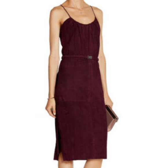NWT Halston Heritage Genuine Suede Wine Burgundy - Picture 1 of 6